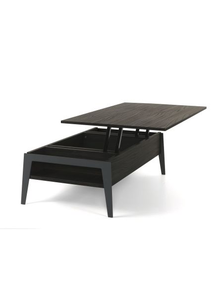 Tavolino da salotto con piano alzabile e contenitore Mintar