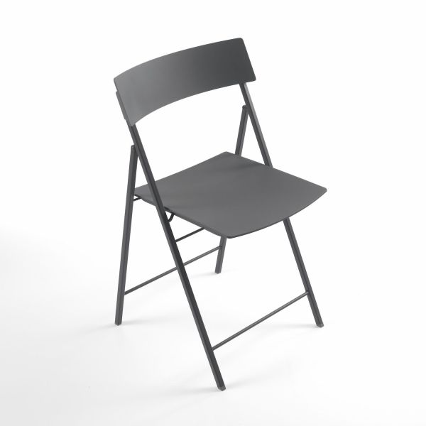 Set 6 sedie pieghevoli design moderno in acciaio e plastica Kurt