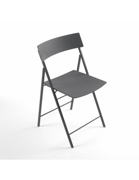 Set 6 sedie pieghevoli design moderno in acciaio e plastica Kurt Set 6 sedie pieghevoli design moderno in acciaio e plastica Kurt