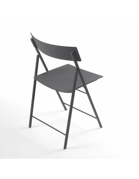 Set 6 sedie pieghevoli design moderno in acciaio e plastica Kurt Set 6 sedie pieghevoli design moderno in acciaio e plastica Kurt