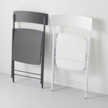 Set 6 sedie pieghevoli design moderno in acciaio e plastica Kurt 2
