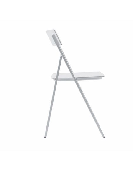 Set 6 sedie pieghevoli design moderno in acciaio e plastica Kurt Set 6 sedie pieghevoli design moderno in acciaio e plastica Kurt