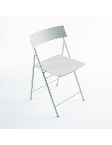 Set 6 sedie pieghevoli design moderno in acciaio e plastica Kurt Set 6 sedie pieghevoli design moderno in acciaio e plastica Kurt