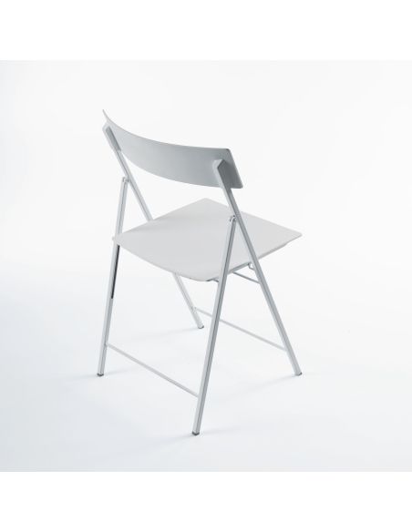 Set 6 sedie pieghevoli design moderno in acciaio e plastica Kurt Set 6 sedie pieghevoli design moderno in acciaio e plastica Kurt