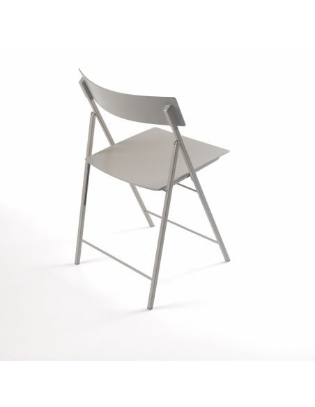 Set 6 sedie pieghevoli design moderno in acciaio e plastica Kurt Set 6 sedie pieghevoli design moderno in acciaio e plastica Kurt