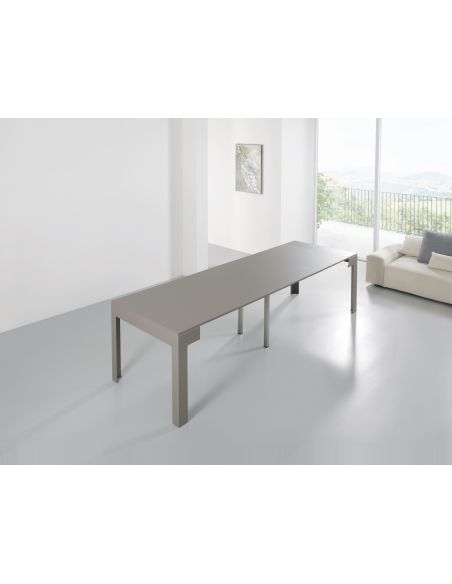 Tavolo consolle allungabile in acciaio e laminato Dutton Tavolo consolle allungabile in acciaio e laminato Dutton