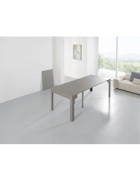 Tavolo consolle allungabile in acciaio e laminato Dutton Tavolo consolle allungabile in acciaio e laminato Dutton
