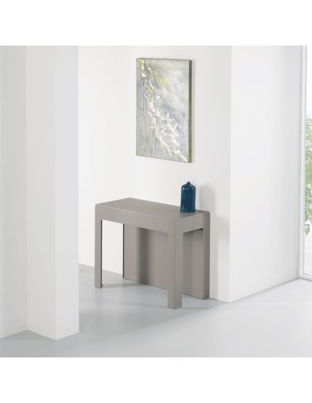 Tavolo consolle allungabile in acciaio e laminato Dutton Tavolo consolle allungabile in acciaio e laminato Dutton