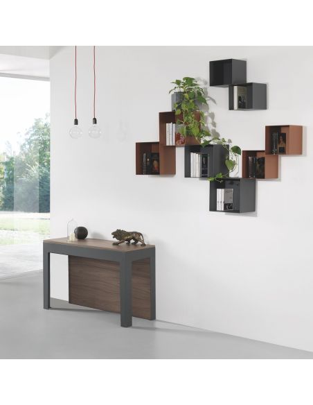 Consolle allungabile moderna in acciaio 120 cm Dutton
