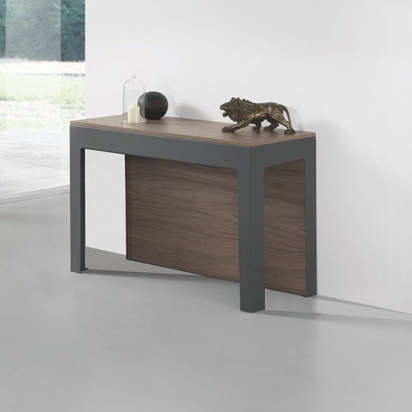 Consolle allungabile moderna in acciaio 120 cm Ulisse
