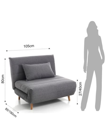 Poltrona letto singolo in tessuto design moderno Garner Lines