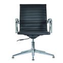 Sedia ufficio fissa regolabile con schienale alto in ecopelle bianca o nera WH