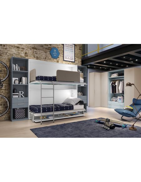 Letto a castello a scomparsa design moderno per cameretta bimbi Express