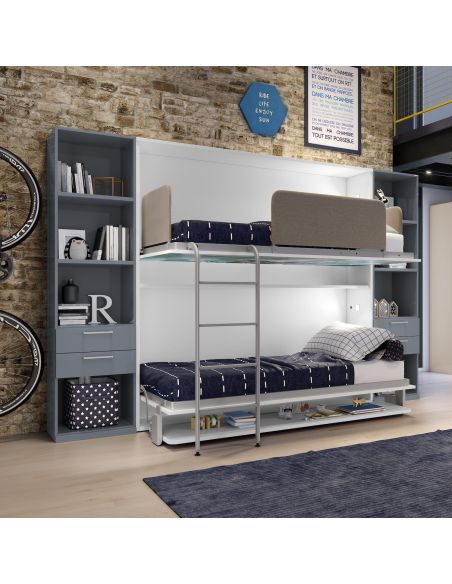 Letto a castello a scomparsa design moderno per cameretta bimbi Express