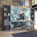 Letto a castello a scomparsa design moderno per cameretta bimbi Express