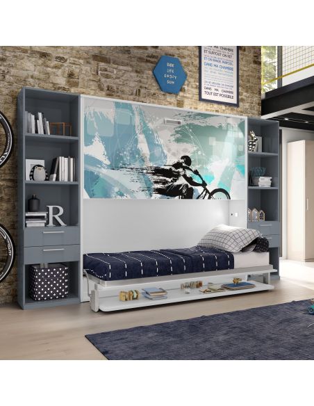 Letto a castello a scomparsa design moderno per cameretta bimbi Express