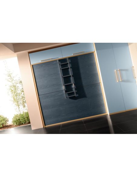 Letto a castello a scomparsa con scaletta per cameretta bimbi Vagone Letto a castello a scomparsa con scaletta per cameretta bimbi Vagone