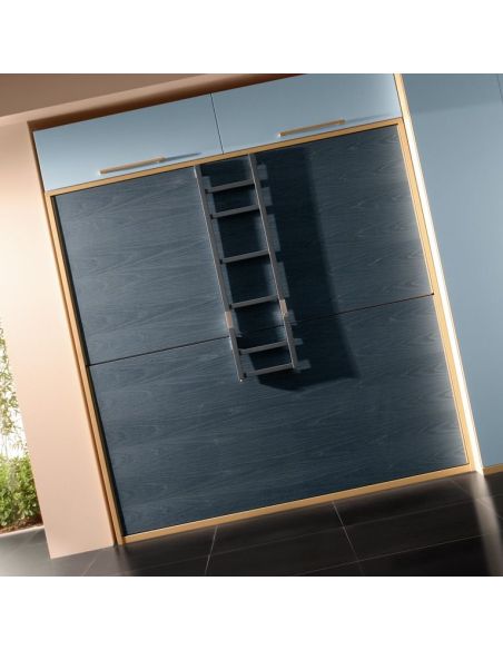 Letto a castello a scomparsa con scaletta per cameretta bimbi Vagone Letto a castello a scomparsa con scaletta per cameretta bimbi Vagone