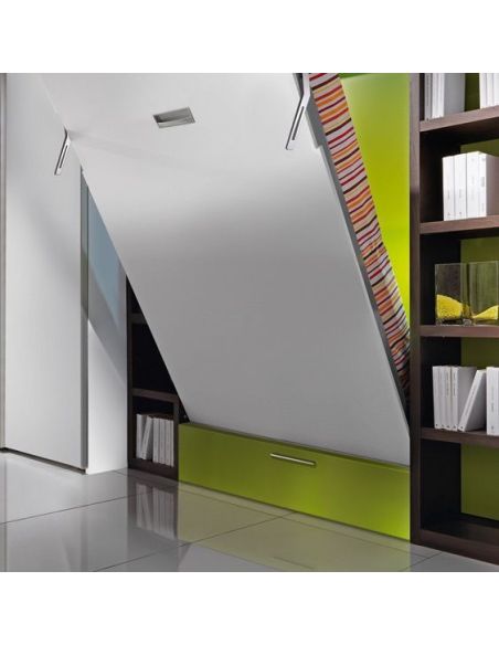 Letto singolo a scomparsa con cassettone Rapido