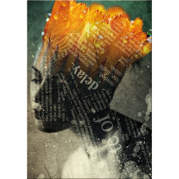 Stampa su tela viso donna Only Words 70x100 o 100x150 cm
