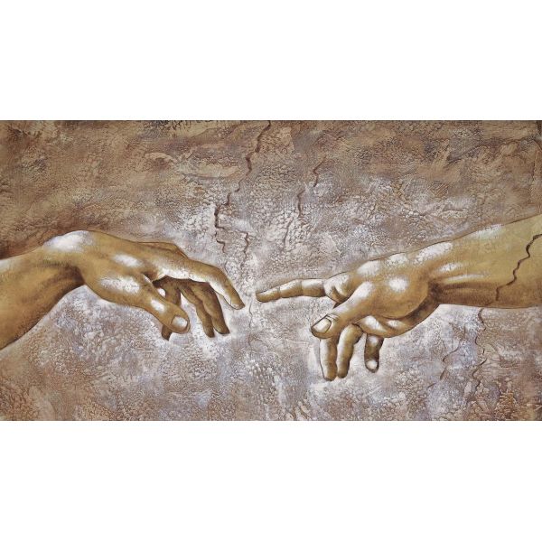 Quadro moderno su tela Michelangelo La Creazione Dettaglio 200x100 cm