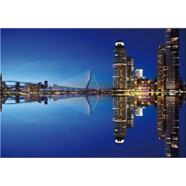 Quadro stampa su tela skyline 150x100 cm Rotterdam