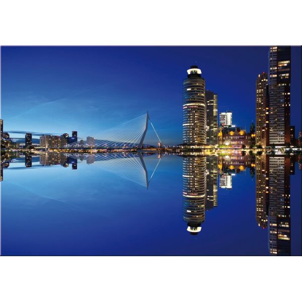 Quadro stampa su tela skyline 150x100 cm Rotterdam