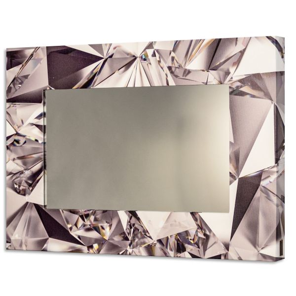 Specchio da parete moderno con cornice stampata Diamonds