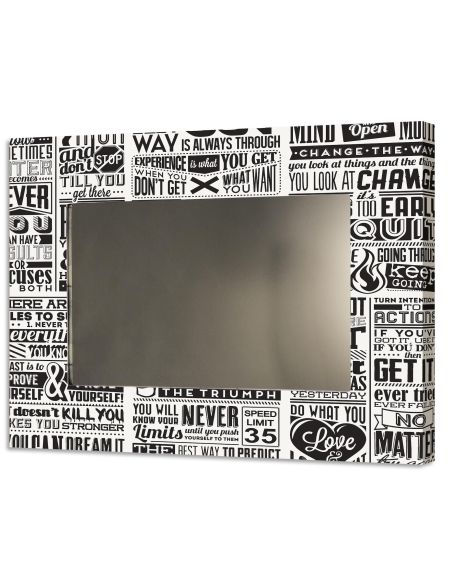 Specchio design da parete con cornice Words