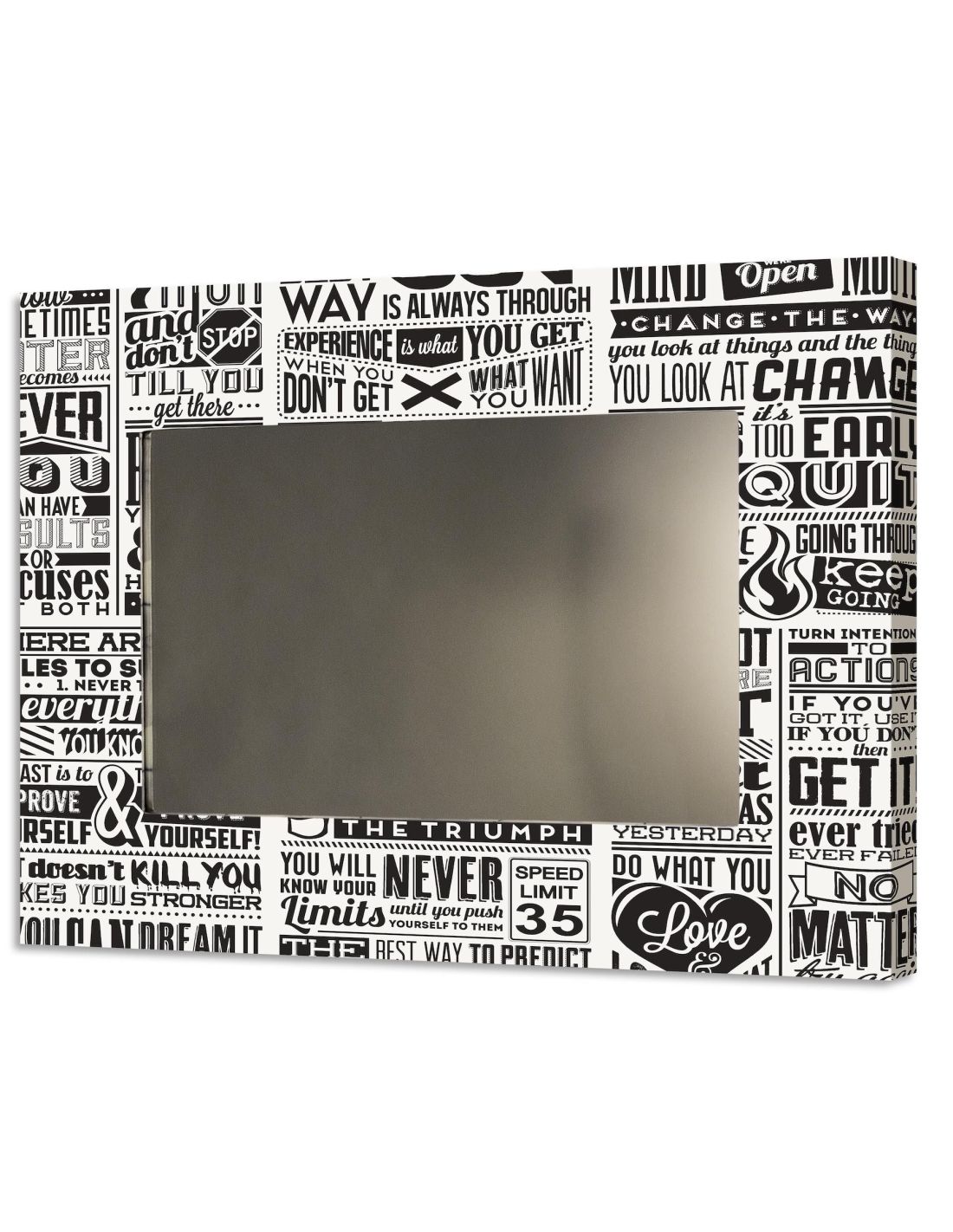 Specchio da parete decorativo 100x70 nero con cornice per camera