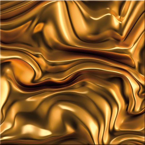 Quadro tridimensionale stampa su tela per arredo Gold Waves