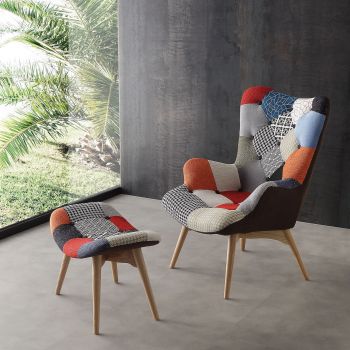 Poltrona patchwork per camera letto o soggiorno Kaunas 2