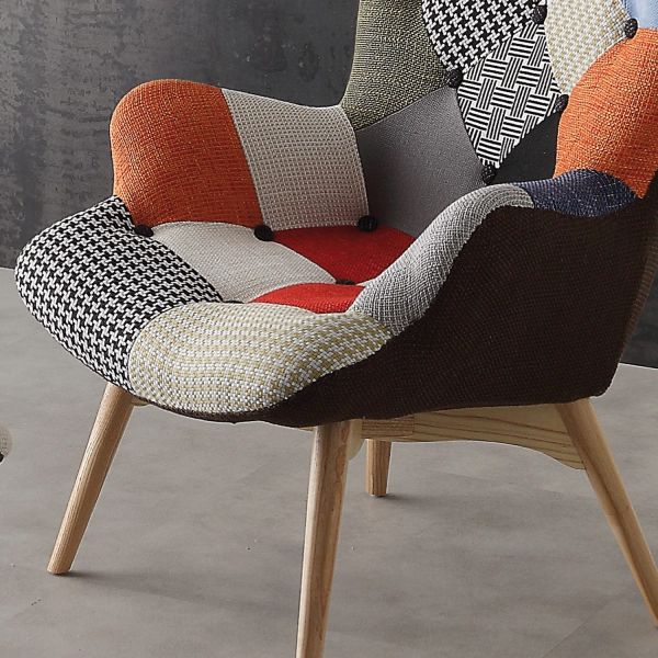 KAUNAS poltrona patchwork per camera letto o soggiorno