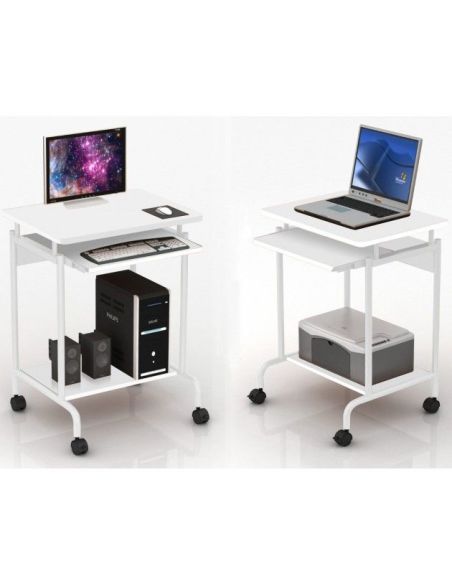 Scrivania porta PC bianca Compact 60 x 45 cm per casa piccola