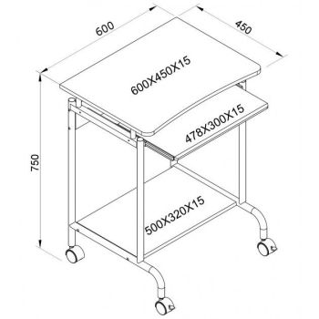 Scrivania porta PC in metallo e vetro 120 cm Kayden