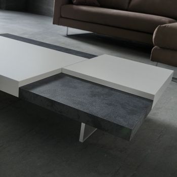 Tavolino design da salotto bicolor in legno laccato 120 x 70 cm Grigor 2