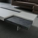 Tavolino design da salotto bicolor in legno laccato 120 x 70 cm Grigor