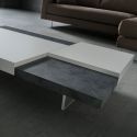 Tavolino design da salotto bicolor in legno laccato 120 x 70 cm Grigor