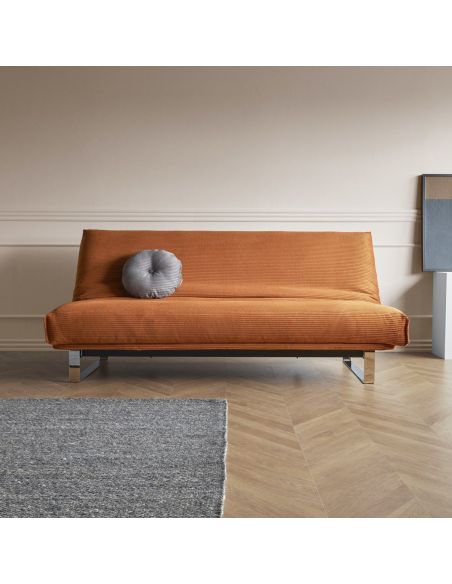 Divano letto Minimum matrimoniale reclinabile materasso classico 140 x 200 cm - 595 Corduroy Burnt Orange