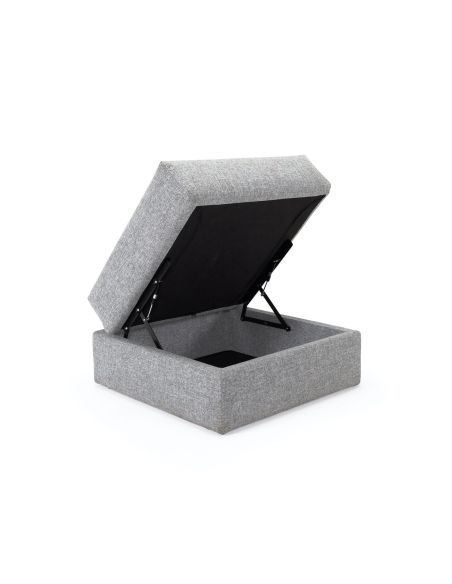 Pouf imbottito con contenitore salvaspazio Cornila Pouf imbottito con contenitore salvaspazio Cornila