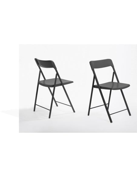 6 sedie pieghevoli con carrello salvaspazio Gary