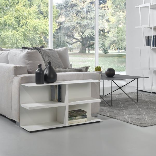 Mobile lato divano in acciaio e laminato Slim