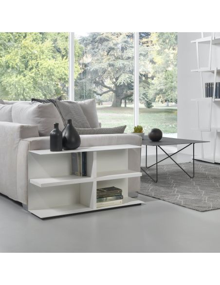 Mobile lato divano in acciaio e laminato Devon