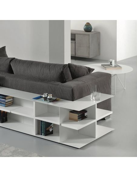 Mobile lato divano in acciaio e laminato Devon