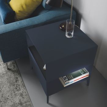 Tavolino comodino design moderno in acciaio Larry 2