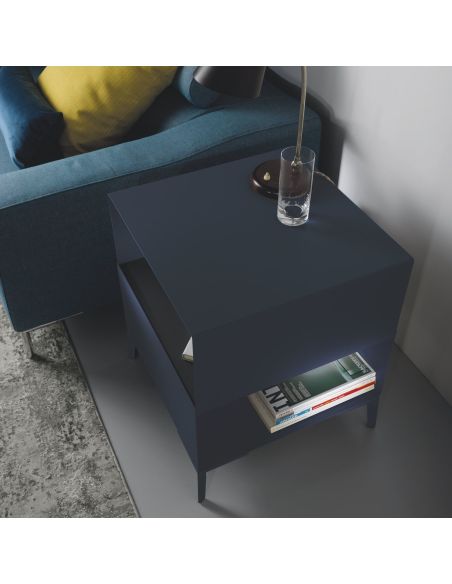 Tavolino comodino design moderno in acciaio Larry Tavolino comodino design moderno in acciaio Larry
