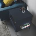 Tavolino comodino design moderno in acciaio Cube