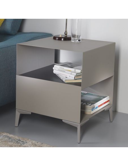 Tavolino comodino design moderno in acciaio Larry Tavolino comodino design moderno in acciaio Larry