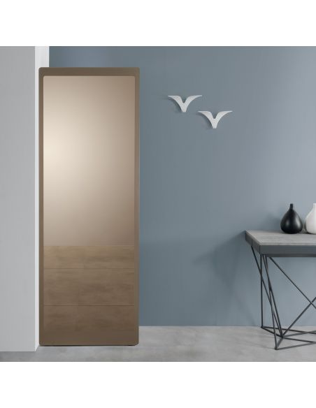 Specchio ad angolo con libreria e scarpiera Corinna Specchio ad angolo con libreria e scarpiera Corinna