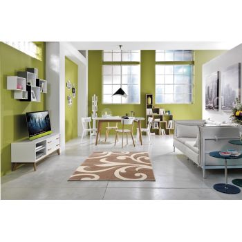 Tappeto moderno da salotto o camera da letto 140x190 cm Oman Crema 2